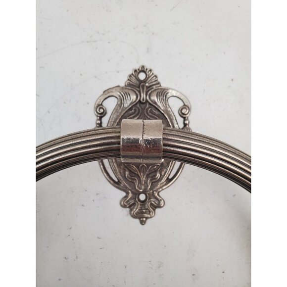 vintage Brass Towel Holder For Bathroom Wall , Engraved Towel Holder Ring, Solid - Picture 2 of 10